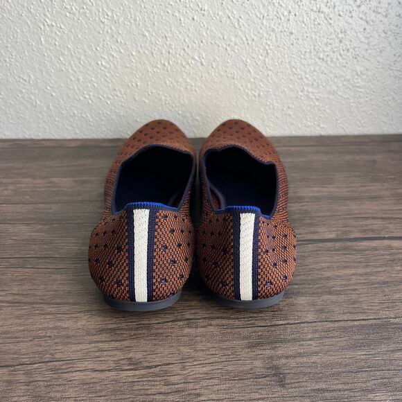 Rothy’s The Loafer Flats Sienna Dot Orange Navy Knit Fabric Womens Size 13 US - Picture 3 of 6